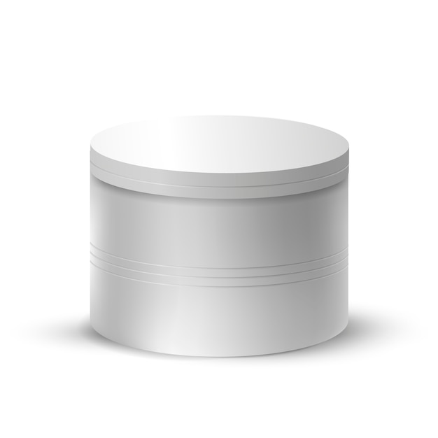 Realistic round box mockup