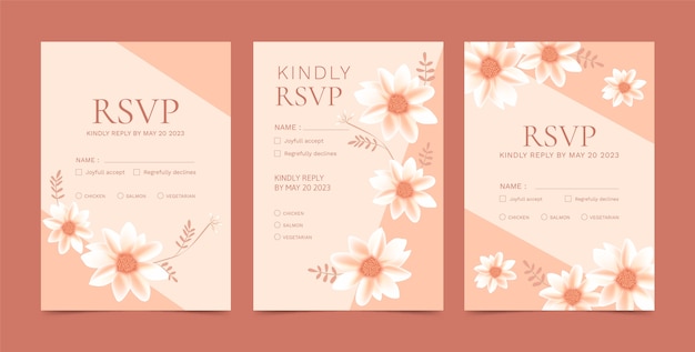 Realistic rsvp card template