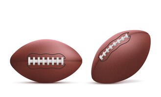 Realistic rugby balls isolated set