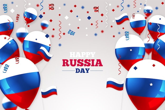 Free vector realistic russia day background with balloons