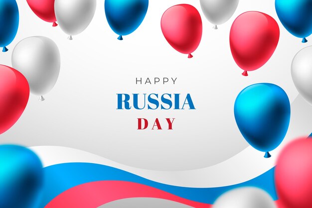 Realistic russia day background with balloons