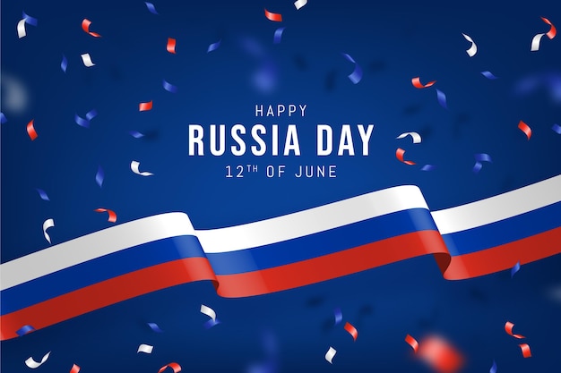 Realistic russia day illustration