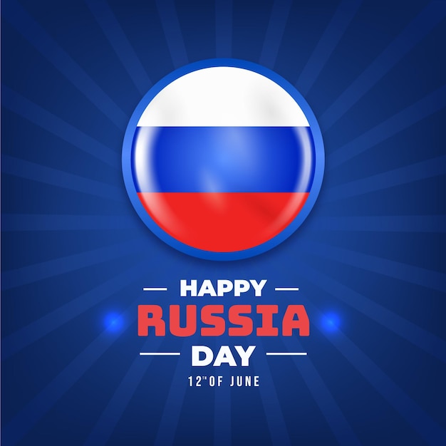 Free vector realistic russia day illustration
