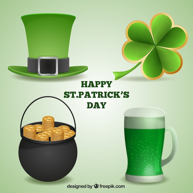 Realistic saint patrick elements