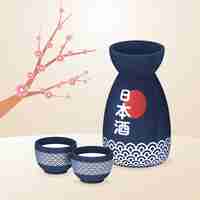 Free vector realistic sake illustration