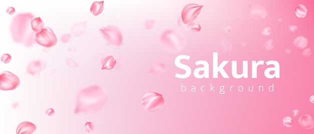 Free vector realistic sakura flower petals background