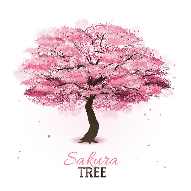 Realistic sakura tree