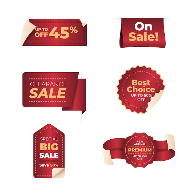 Free vector realistic sales label collection design