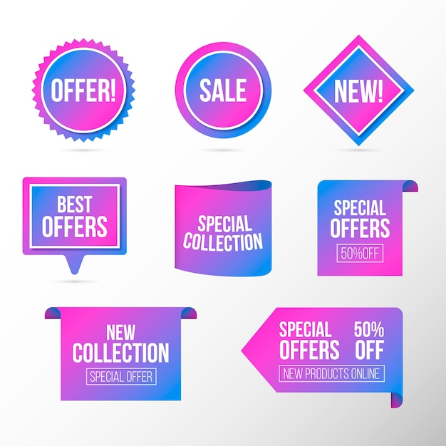 Free vector realistic sales label collection