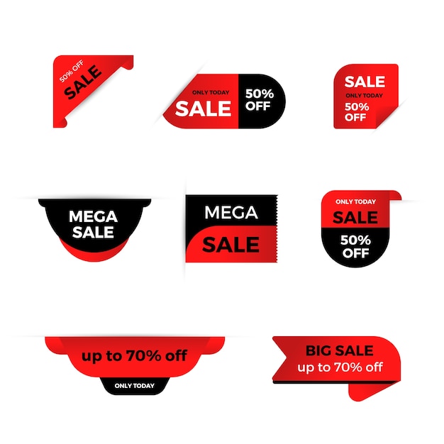 Free vector realistic sales label collection