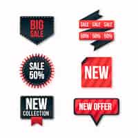 Free vector realistic sales label collection