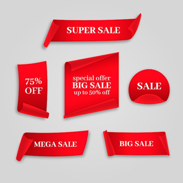 Realistic sales label collection – Free Vector Download