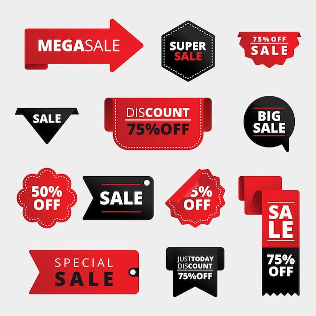 Free vector realistic sales label collection