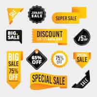 Free vector realistic sales label set