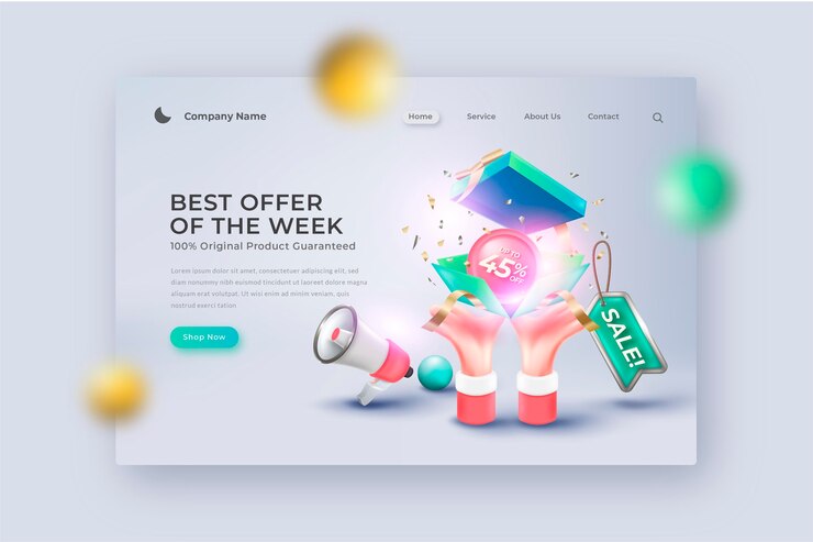 मुफ़्त वेक्टर realistic sales landing page