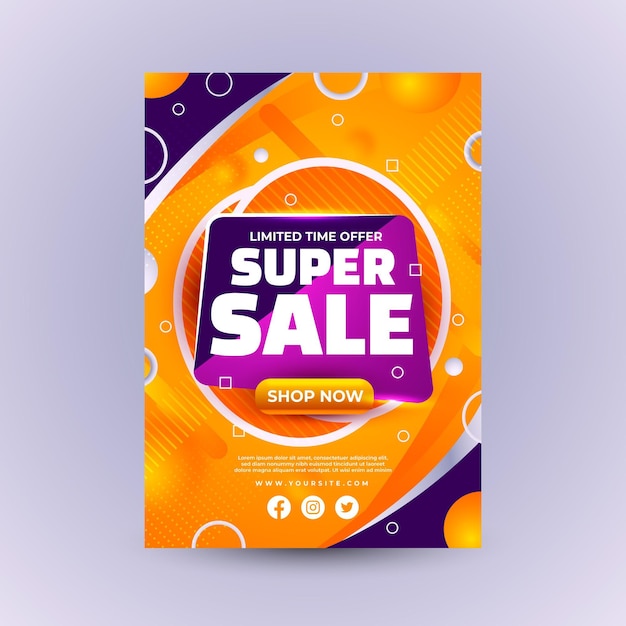 Realistic sales poster template