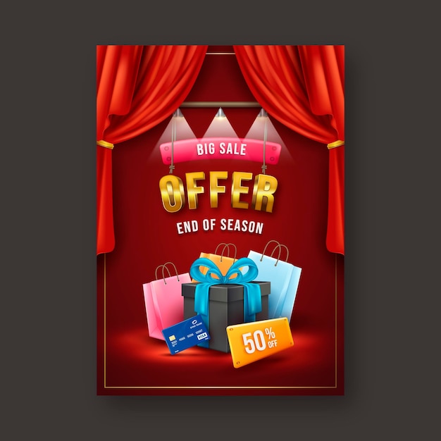 Free vector realistic sales poster