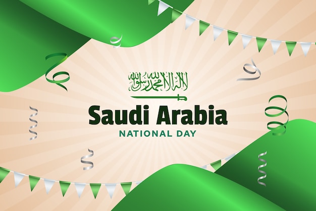 Free vector realistic saudi national day background