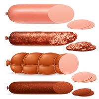 Realistic sausage set