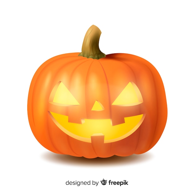 Vettore gratuito zucca di halloween spaventoso realistico