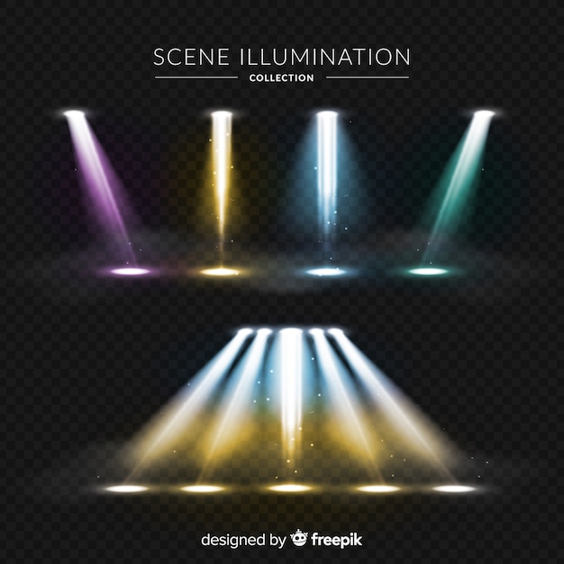 Free vector realistic scene illumination collection