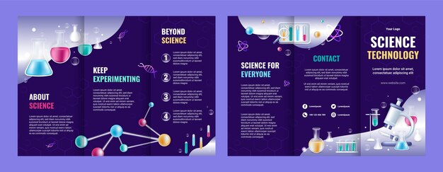 Realistic science brochure template