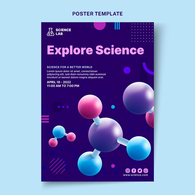 Realistic science exploration poster template