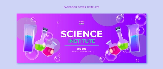 Vettore gratuito copertina facebook di scienza realistica