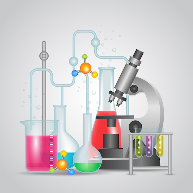 Free vector realistic science lab design