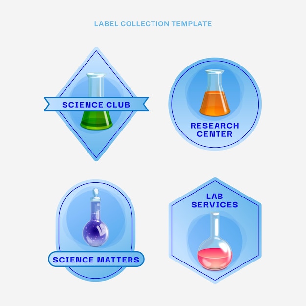 Realistic science labels set