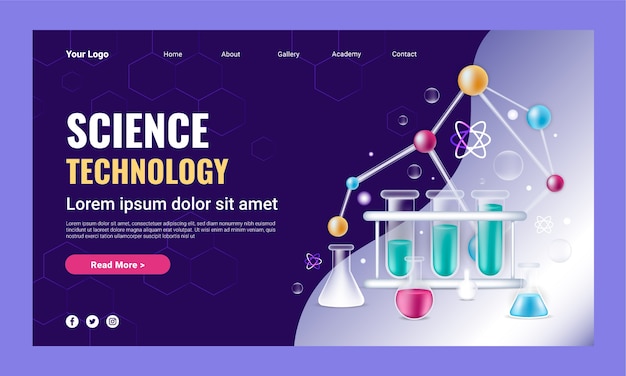 現実的な科学のランディングページ