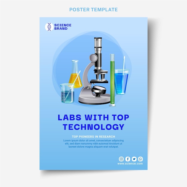 Realistic science poster template