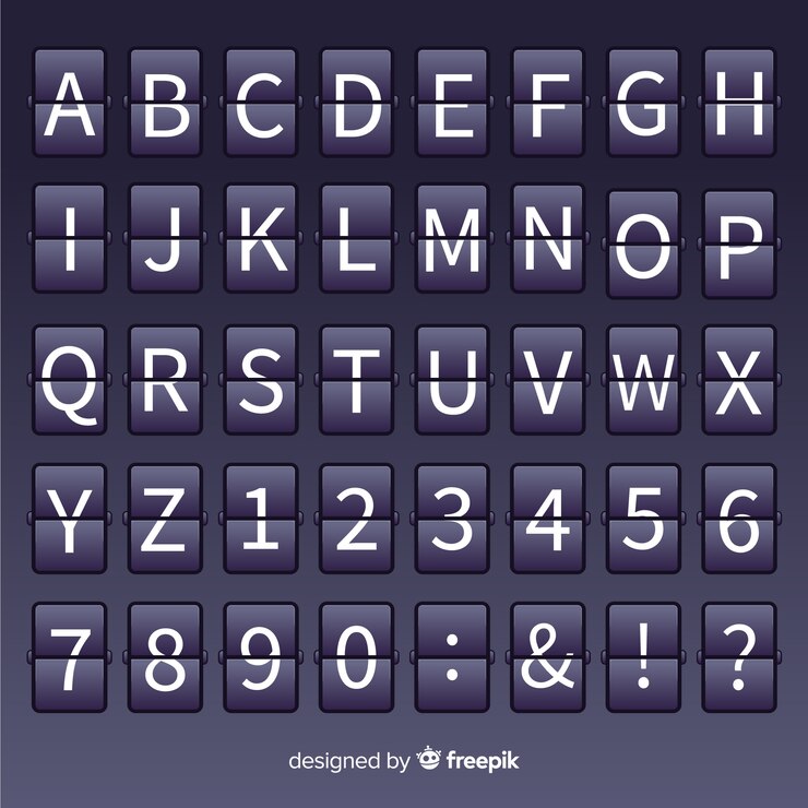 Free Vector realistic scoreboard alphabet