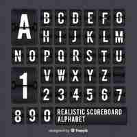 Free vector realistic scoreboard alphabet