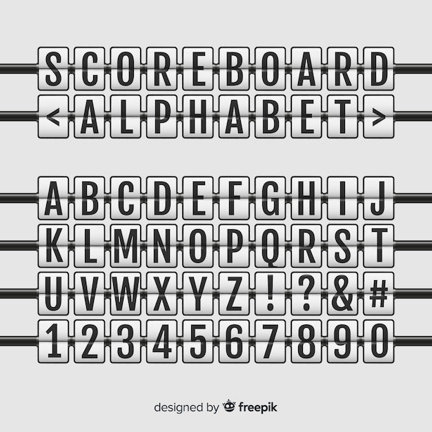 Free vector realistic scoreboard alphabet