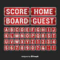 Free vector realistic scoreboard alphabet