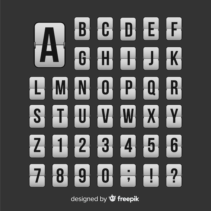 무료 Vector 현실적인 점수 판 알파벳