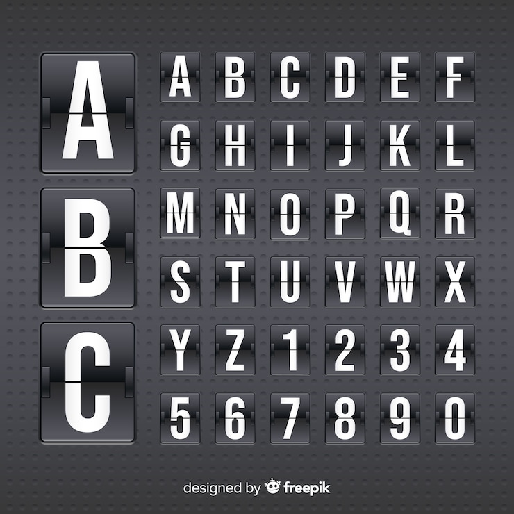 Free Vector realistic scoreboard alphabet