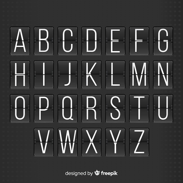 Free vector realistic scoreboard alphabet