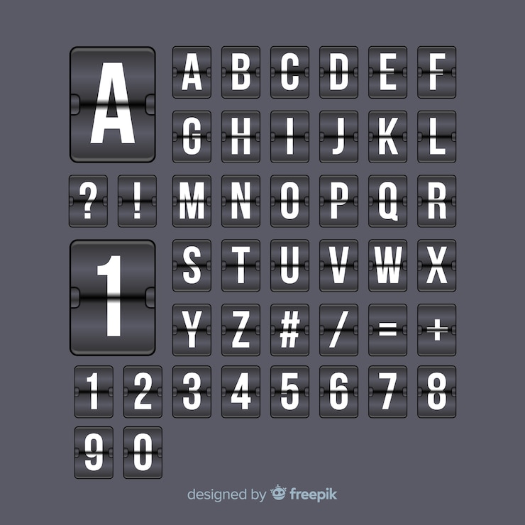 Free Vector realistic scoreboard alphabet