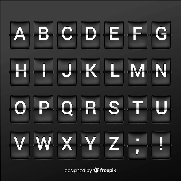 Free vector realistic scoreboard alphabet