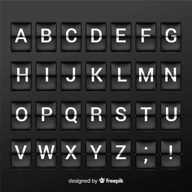 Free Vector realistic scoreboard alphabet