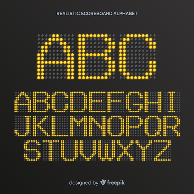 Free vector realistic scoreboard alphabet