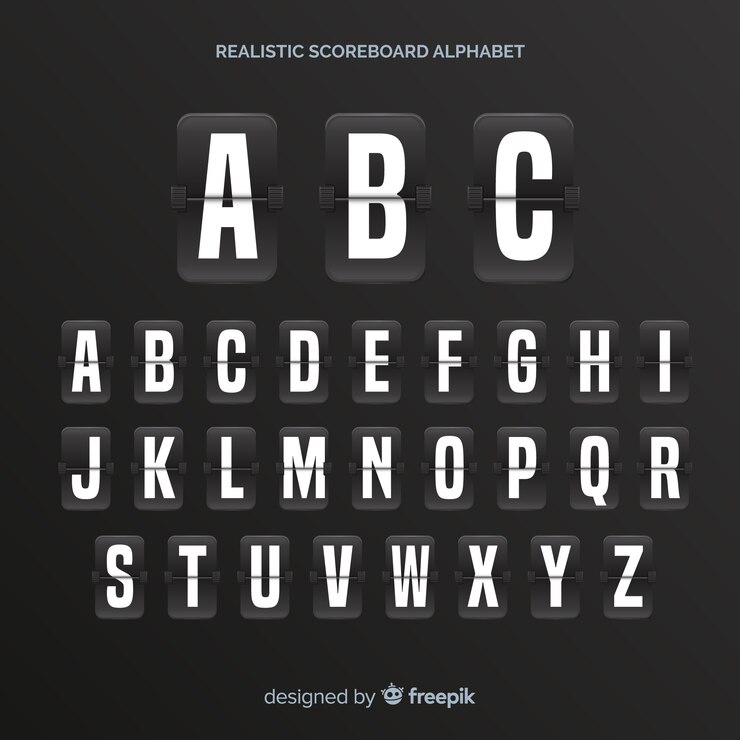 Free Vector realistic scoreboard alphabet