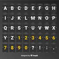 Free vector realistic scoreboard style alphabet