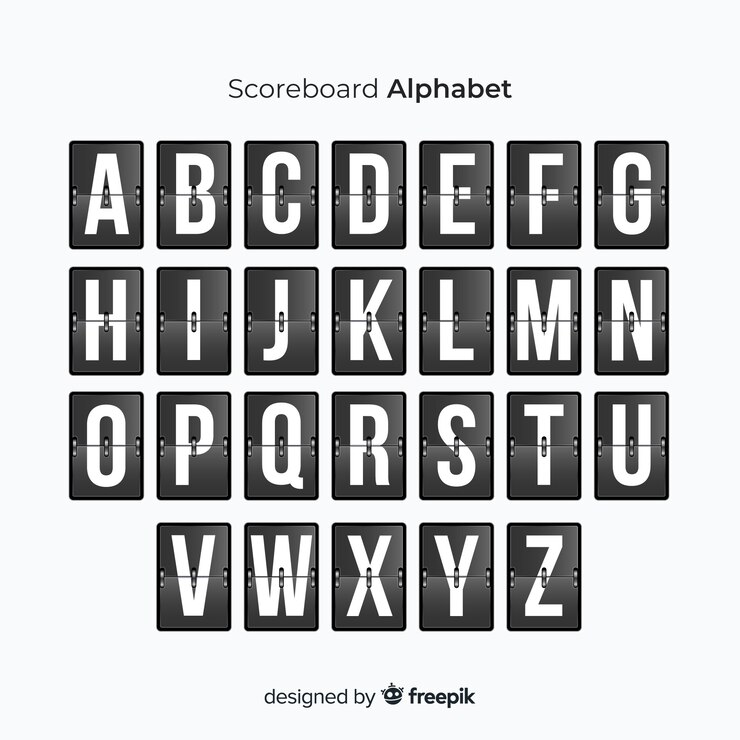 Free Vector realistic scoreboard style alphabet