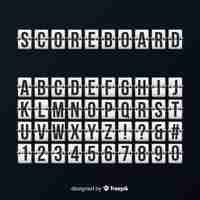 Free vector realistic scoreboard style alphabet