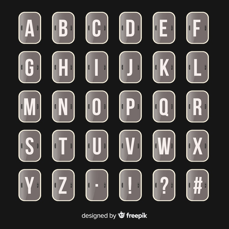 Free Vector realistic scoreboard style alphabet