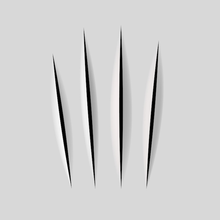 Free Vector realistic scratch claws of animal hole in sheet of paper with torn edges