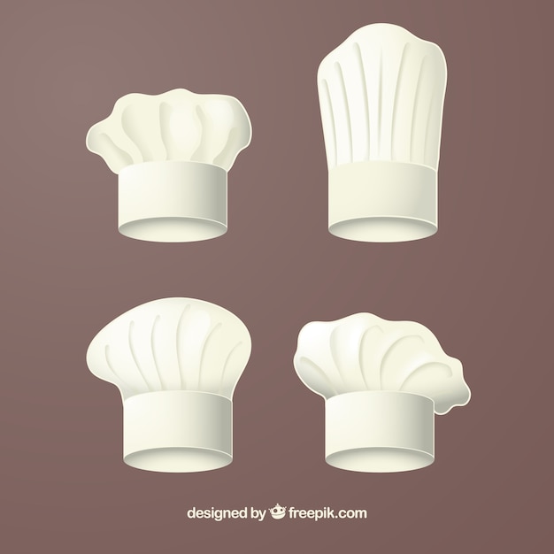 Realistic selection of great chef hats